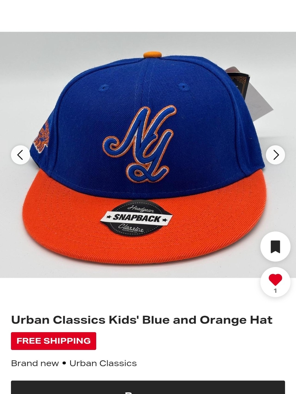 Kids' Blue and Orange Snapback Hat